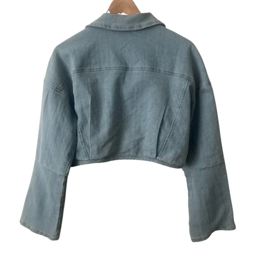 Sugarlips Roslyn Light Blue Cropped Stretch Denim Bolero Jacket Size XL Reg. $79 - Picture 5 of 12